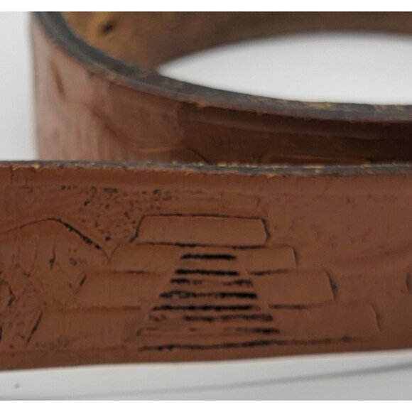 Vintage Tooled Leather Belt Mexico Spellout Ruins Embossed Unique - Picture 9 of 9